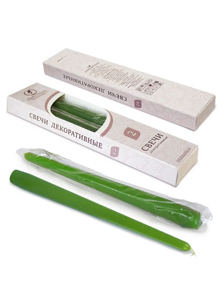 Набор свечей античных цв.темно-зеленый 2шт 001151/30