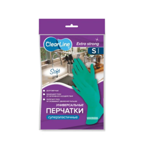CLEAR LINE перчатки универсальные резиновые суперэластичные р.S/240