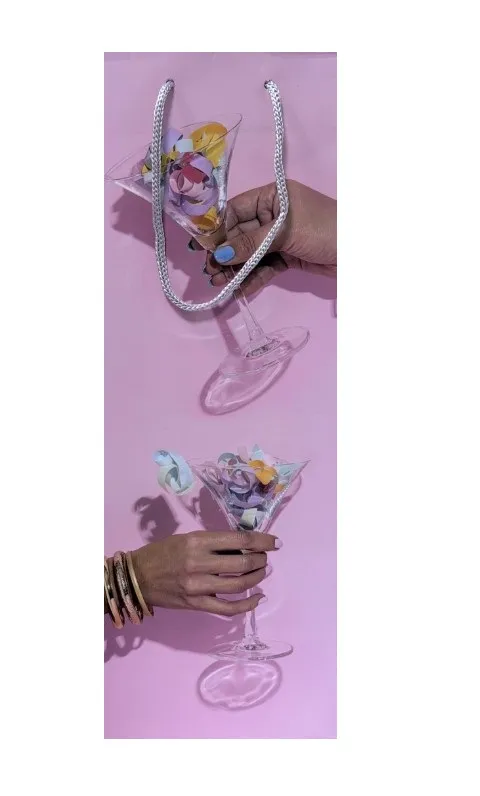 Пакет д/бутылки 13*36*8см бокал 90105