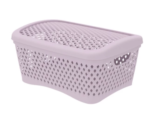 Корзинка ромбики цв.пепел розы L 34*25*17см АП460/38