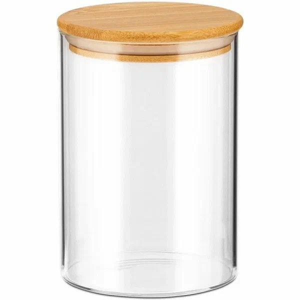 TECO банка д/сыпучих продуктов с бамбуковой крышкой 600мл TC-J600-02