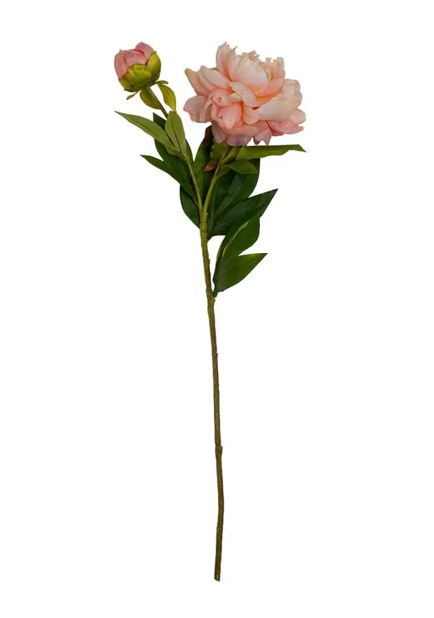 Цветок искусственный пион персиковый 67см HFW-38