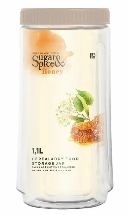 SUGAR&SPICE Honey банка д/сыпучих продуктов латте 1,1л