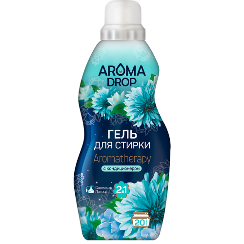 AROMA DROP гель д/стирки 2в1 аromatherapy свежесть лотоса 1л (6)