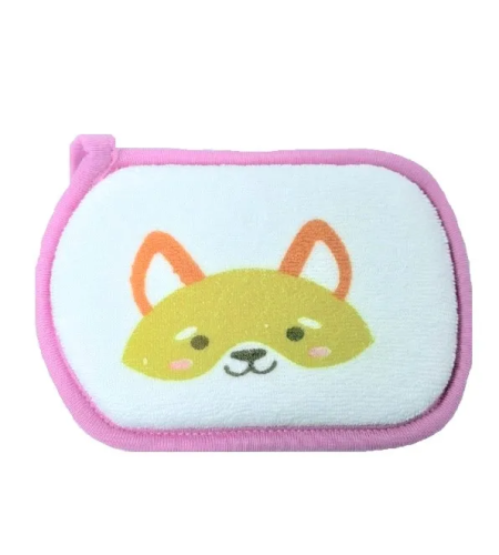 Губка для тела махра Животные 12*7.5см ED25433