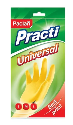 PACLAN перчатки резиновые practi universal цв.желтый р.L/10