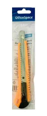 Нож канцелярский лезвие 9мм с фиксатором