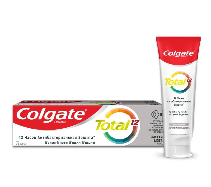 COLGATE паста зубная total12 чистая мята 75мл CN03103A