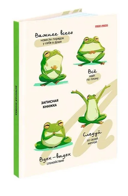 Книжка записная А6 80л лягушки 80-3732