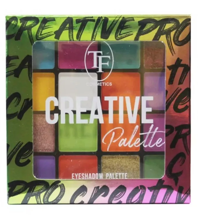 TRIUMPH палетка теней creative palette cte39 16 цветов с розовым глиттером т.04