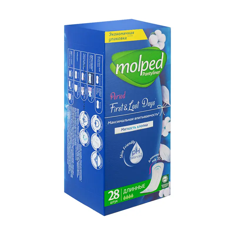MOLPED Эко прокладки женские первые/последние дни 28шт