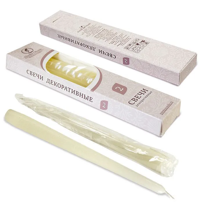 Набор свечей античных цв.слоновая кость 2шт 001132/30