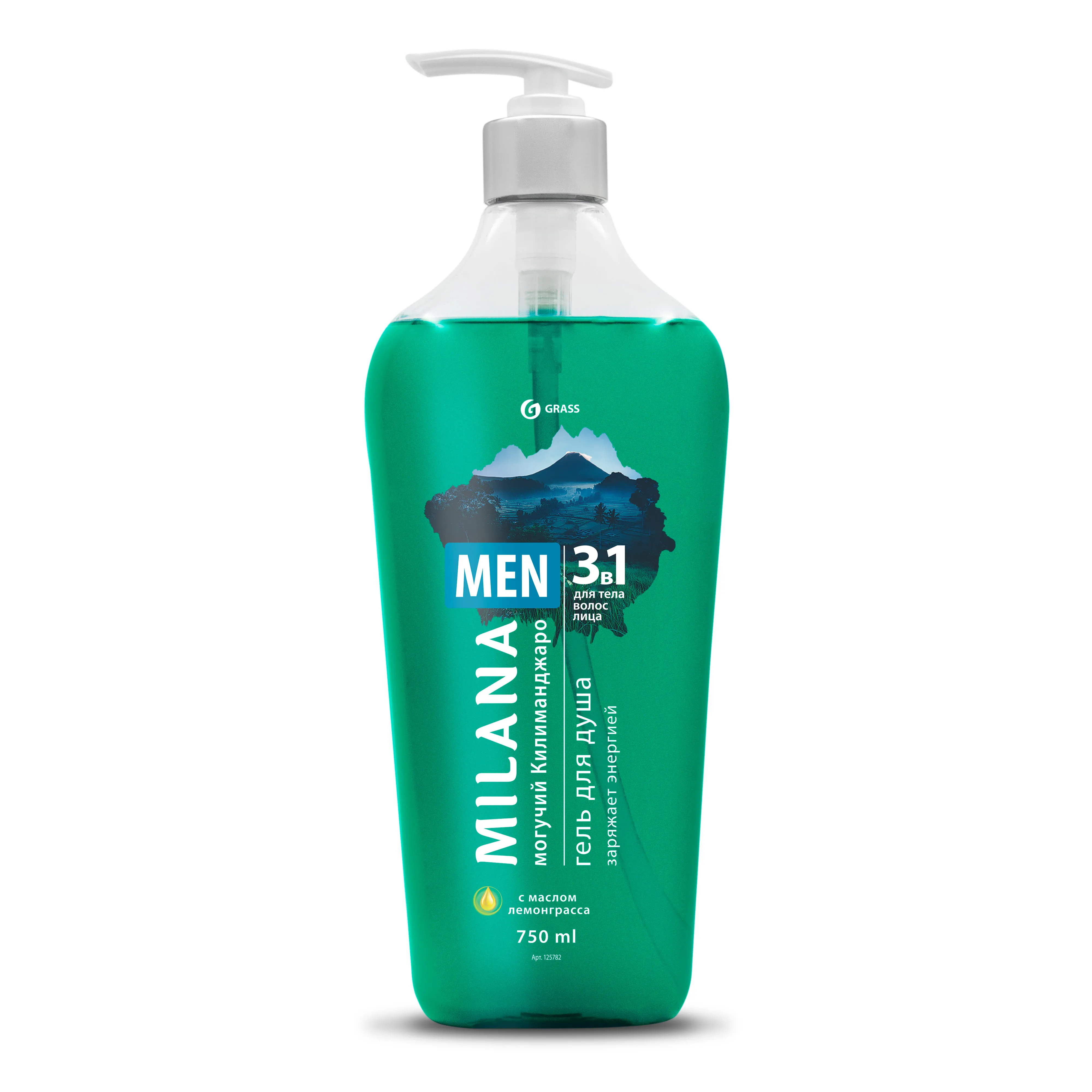 GRASS Milana Men гель д/душа могучий килиманджаро с маслом лемонграсса 750мл