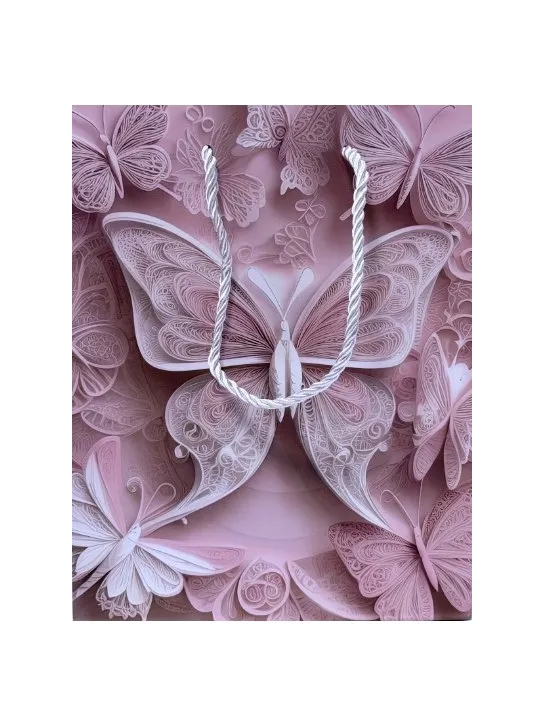 Пакет подарочный 18*23*10 Бабочки/Цветы EJ25300