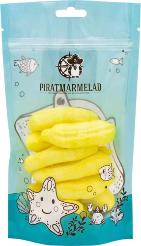 PIRATMARMELAD конфеты-маршмеллоу бананы с шоколадной начинкой 125г