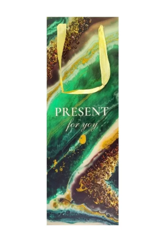 Пакет д/бутылки 13*36*10см мрамор ламинированный 9905818