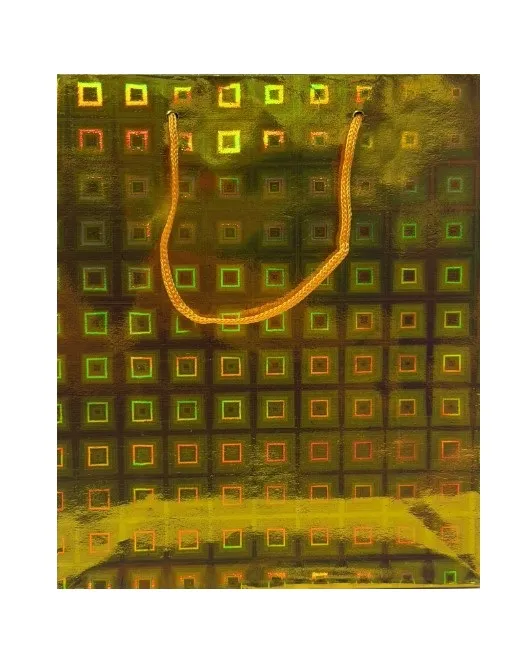Пакет подарочный голография 18*21*7.5см EJ25292