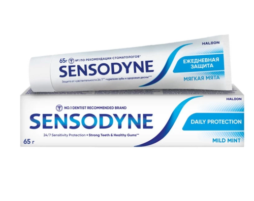 SENSODYNE паста зубная ежедневная защита мягкая мята 65г