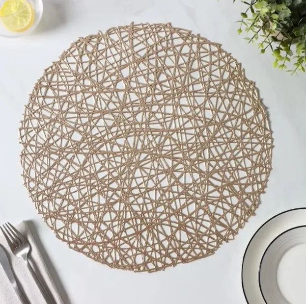 Салфетка Паутинка золотая/серебряная  Д:38см ED25338