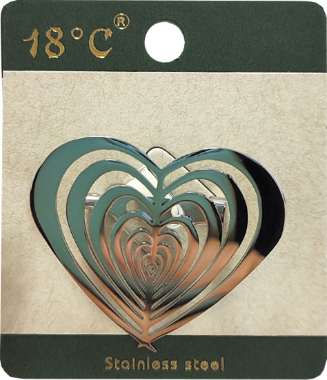 Брошь Сердце цв.серебро нерж.сталь L 230665