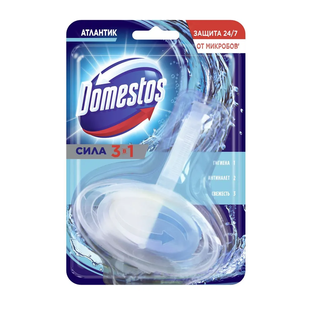 DOMESTOS туалетный блок сила 3в1 атлантика