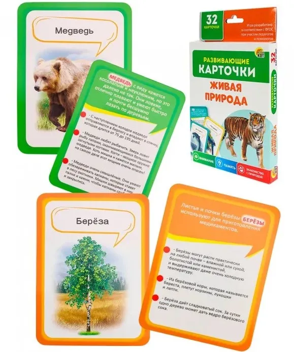 Карточки развивающие живая природа ИН-4878