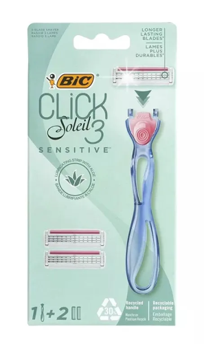 БИК станок д/бритья жен. сlick 3 soleil sensitive сменные кассеты 2шт