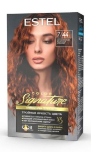 ESTEL Color signature краска д/волос стойкая крем-гель т.7/44 морской коралл