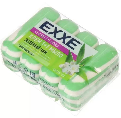 EXXE крем-мыло туалетное 1+1 зеленый чай 4шт*75г