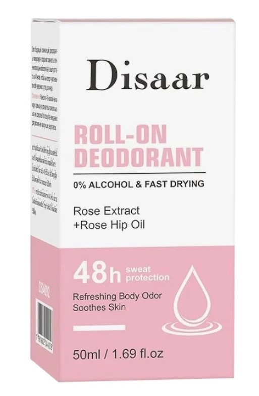 DISAAR дезодорант роликовый с розой и маслом roll-on deodorant rose extract+neem oil 50мл