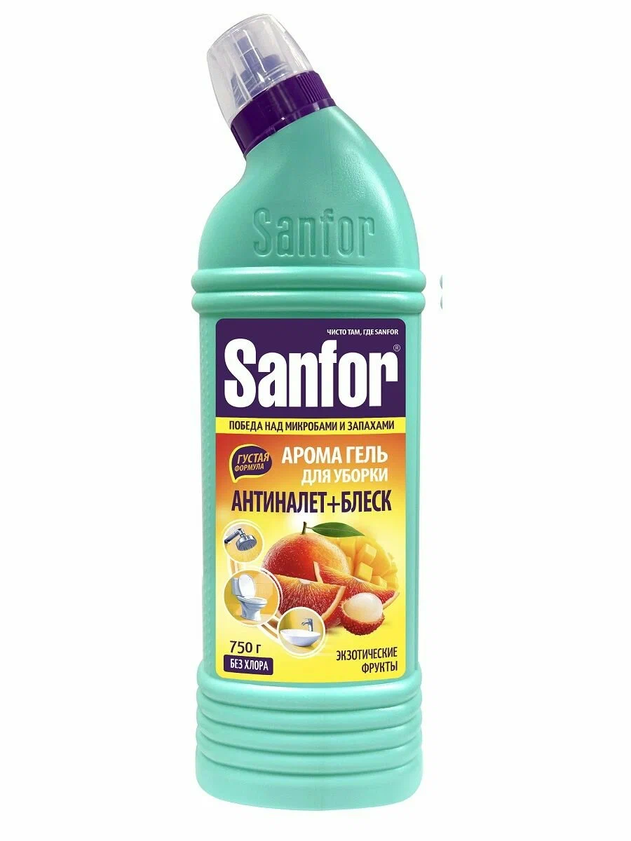 SANFOR Арома гель д/чистки сантехники экзотические фрукты 750г