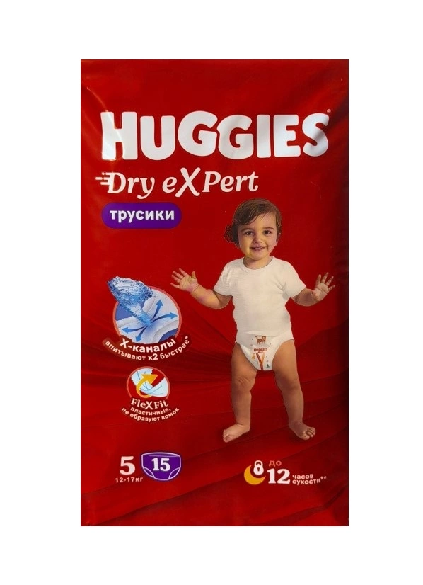 HUGGIES трусики-подгузники драй эксперт 12-17кг 15шт