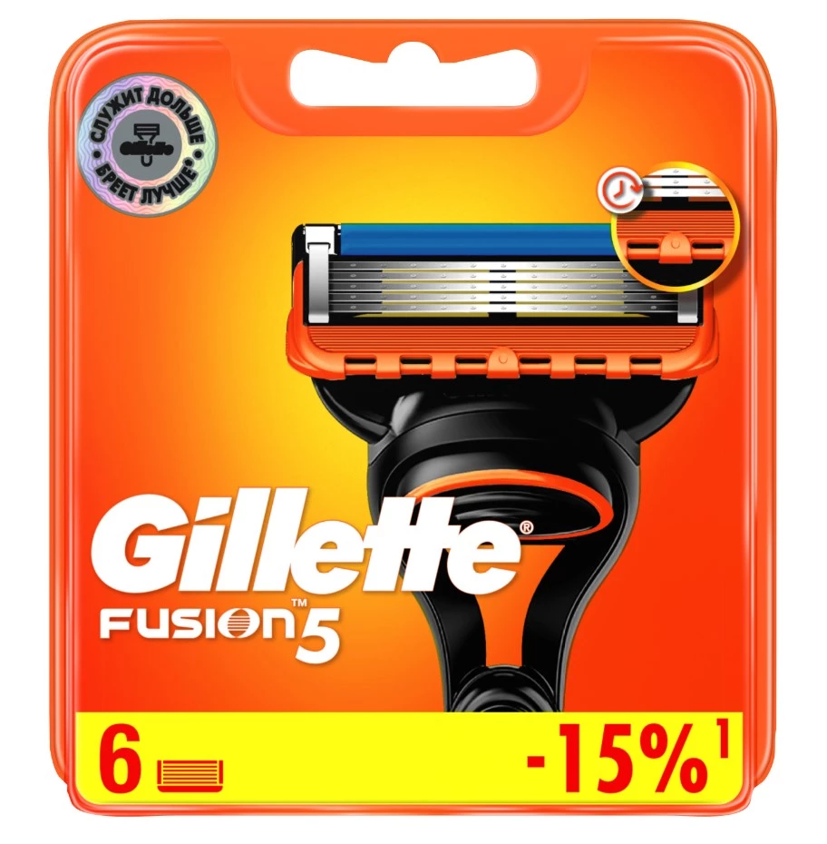 GILLETTE Fusion кассеты сменные д/бритья муж. 6шт
