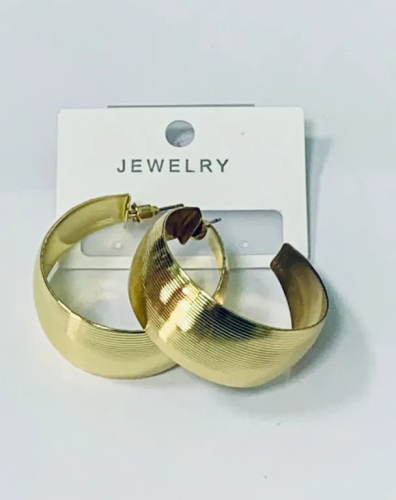 Серьги полукольца широкие цв.золото L 230704