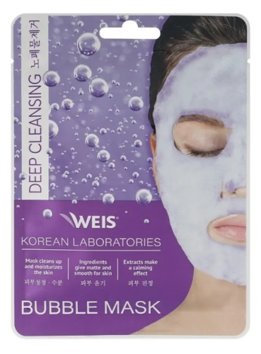 WEIS Bubble маска тканевая д/лица сужение пор и очищение кожи 25г