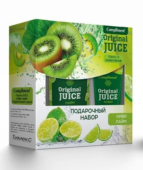 COMPLIMENT набор №1490 original juice киви-лайм: мыло-уход д/рук 320мл+бальзам д/рук 100мл         
