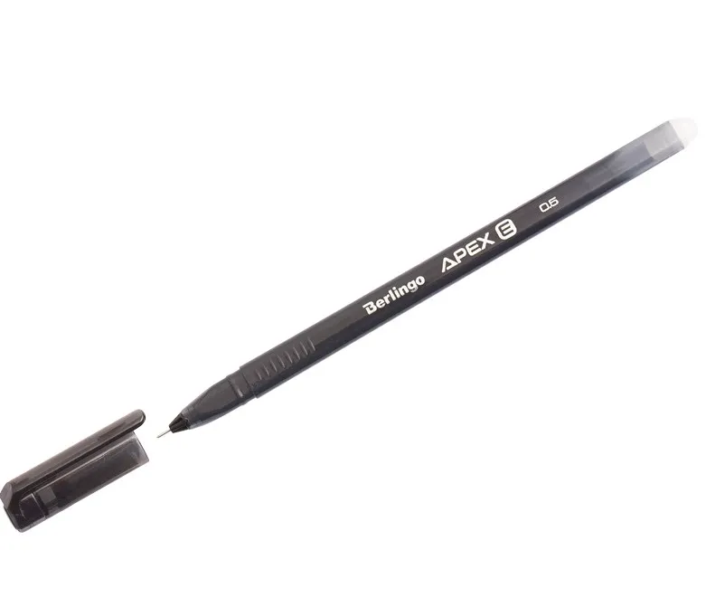 BERLINGO ручка гелевая apex E стираемая черная 0,5мм