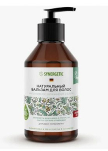 SYNERGETIC бальзам д/волос натуральный интенсивное увлажнение и блеск 250мл_