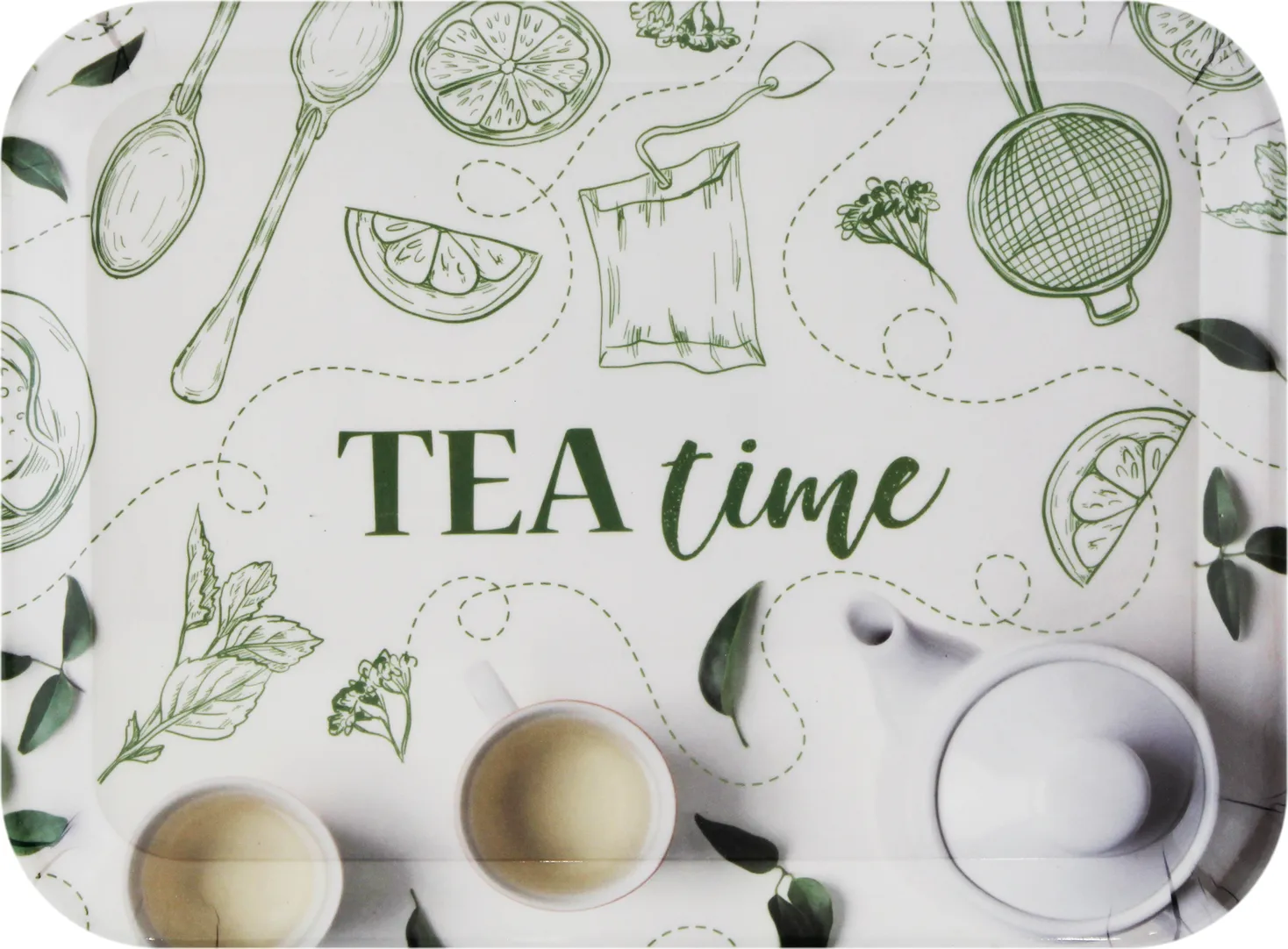 NATAM поднос столовый время для чая 1,8*33*24,5см RF10113