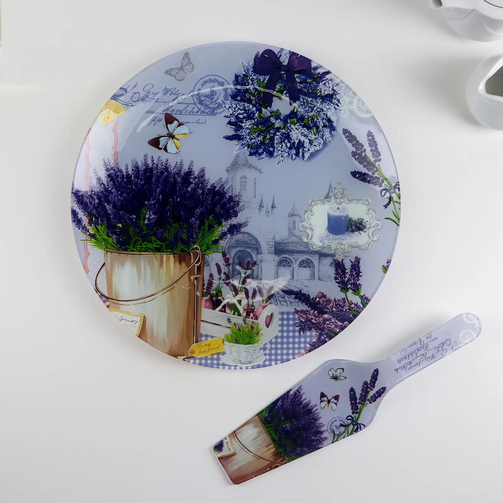 ДОЛЯНА Лаванда тортовница с лопаткой 30*2см 4541034