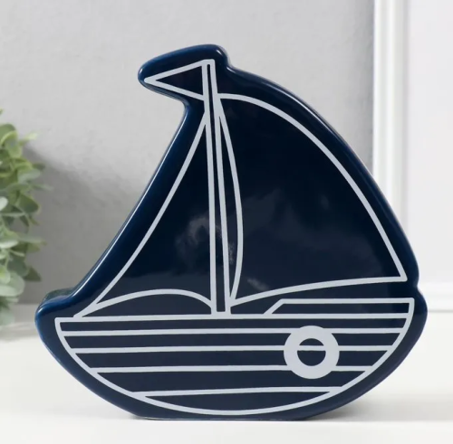 Копилка парусник синий керамика 20*5,2*19,5см 9735422