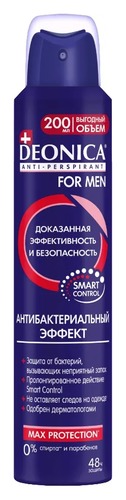DEONICA FOR MEN антиперспирант антибактериальный 200мл спрей