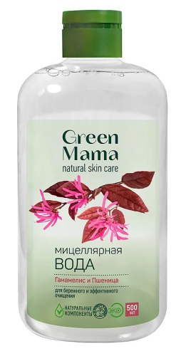 GREEN MAMA вода мицеллярная д/бережного и эффективного очищения 500мл