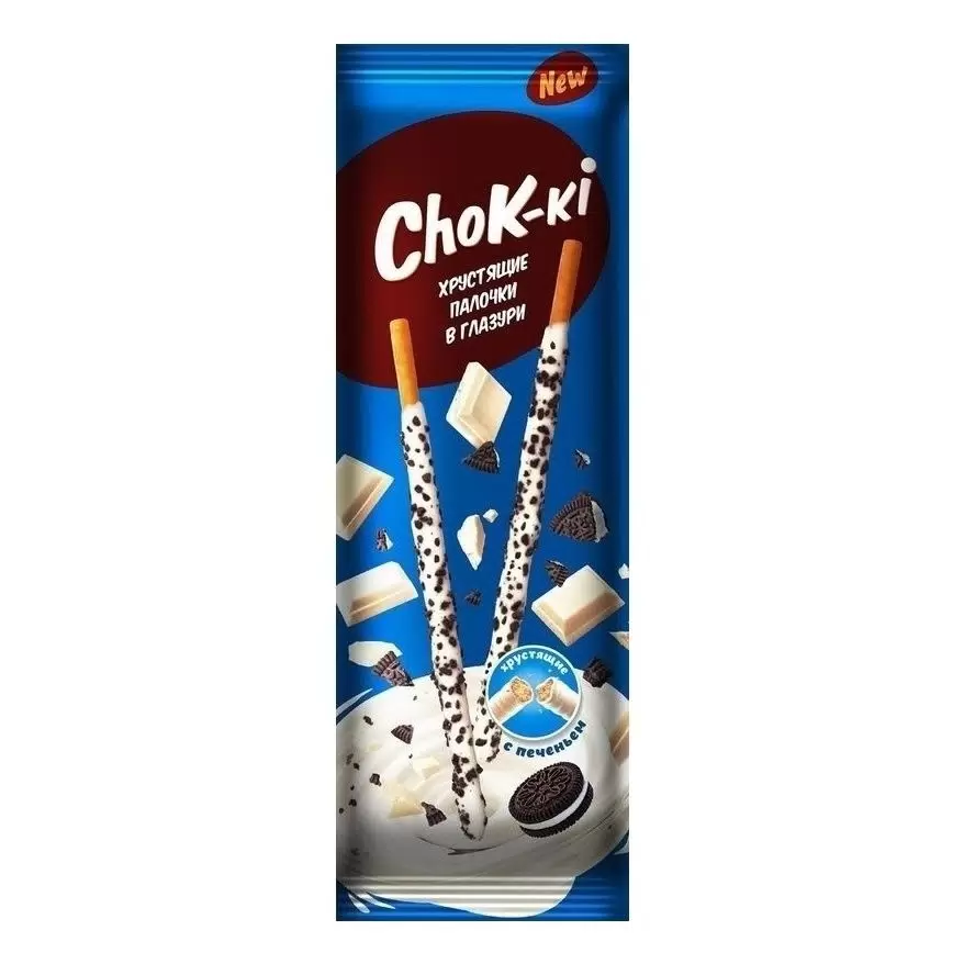CHOK-KI соломка в белой глазури палочки с какао печеньем 40гр/5