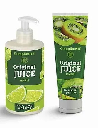 COMPLIMENT набор №1490 original juice киви-лайм: мыло-уход д/рук 320мл+бальзам д/рук 100мл         