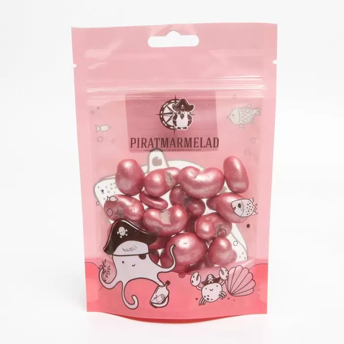 PIRATMARMELAD драже кешью в белом шоколаде со вкусом клубничного йогурта 125г