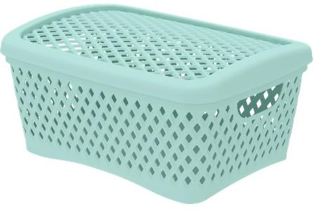 Корзинка ромбики цв.мята S 25,5*19*12см АП455/43