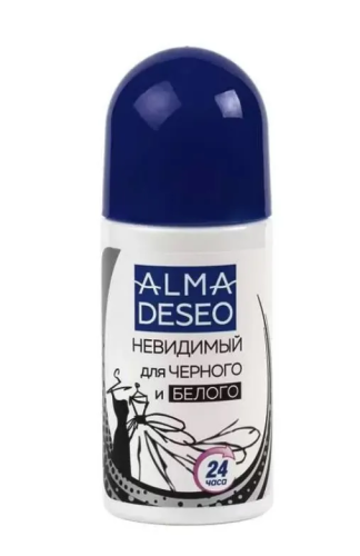 ALMADESEO антиперспирант-шарик невидимый д/черного и белого 24ч 50мл