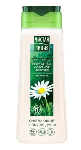 ЧИСТАЯ ЛИНИЯ гель д/душа смягчающий ромашка, овсяное молочко/персик, миндальное масло 250мл