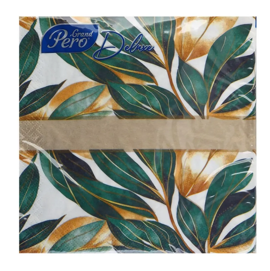 PERO Deluxe салфетки столовые малахит 3сл 33*33см 20шт